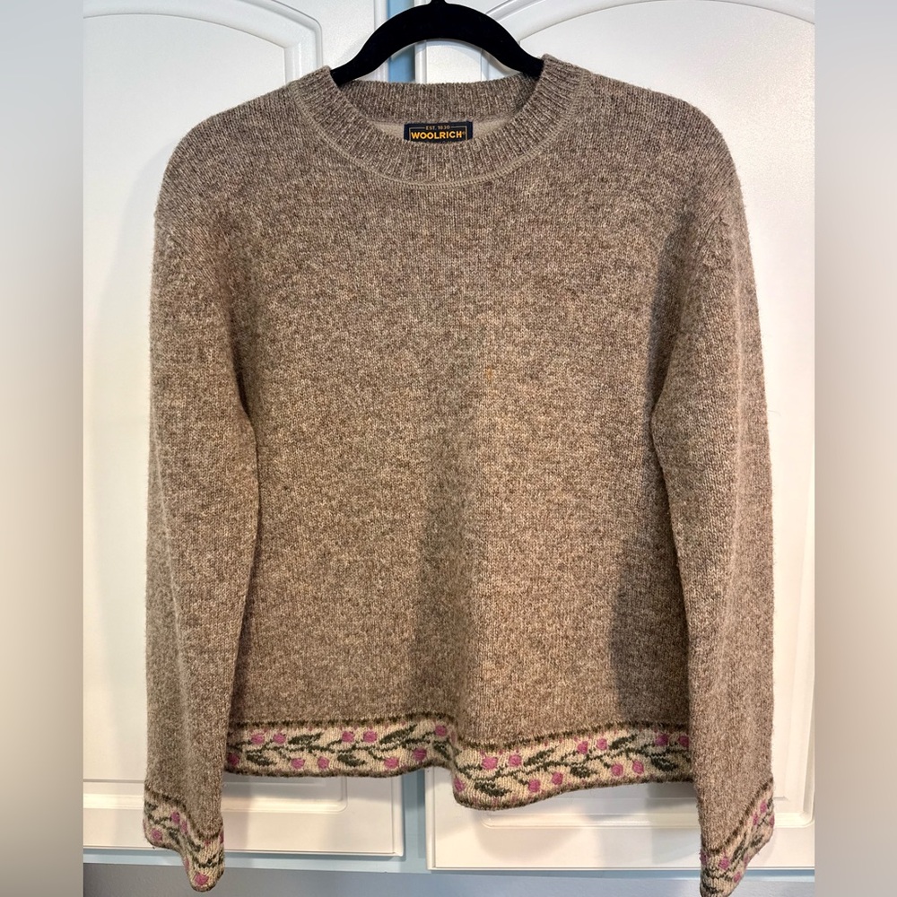 Woolrich Khaki Sweater 100% Wool